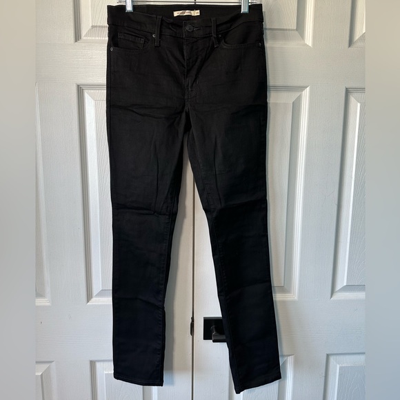 Levi's 311 Shaping Skinny Mid Rise Tummy Slimming Black Denim Jeans 29 - Picture 9 of 9